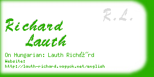 richard lauth business card